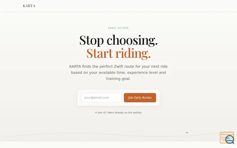Screenshot of KARTA — Zwift Route Recommendations
