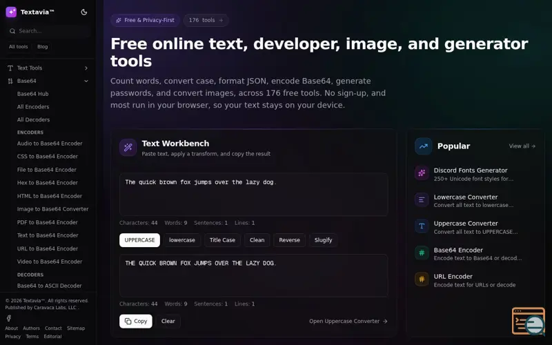 Screenshot of Textavia