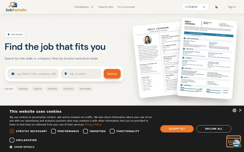 Screenshot of Jobportalix