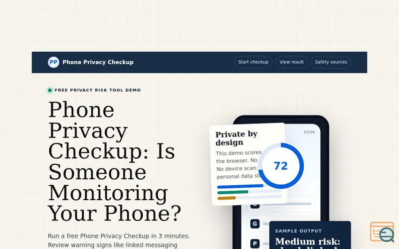 Screenshot of Phone Privacy Checkup