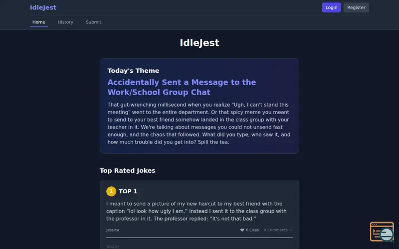 Screenshot of IdleJest