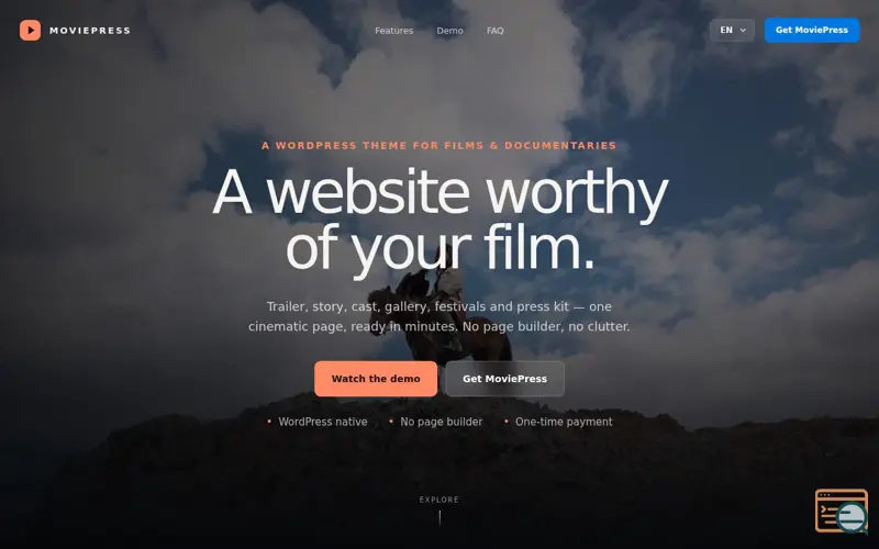 Screenshot of MoviePress — A WordPress theme for films