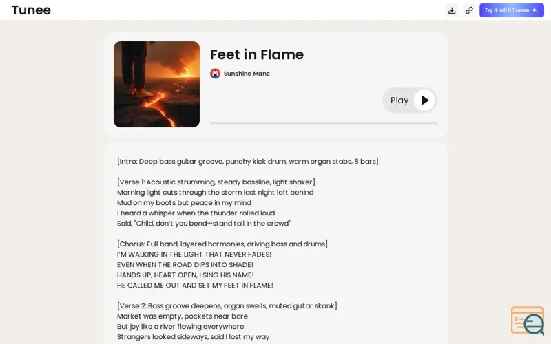 Screenshot of My AI Music 