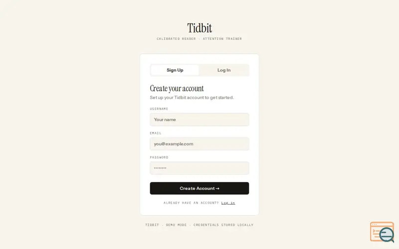 Screenshot of Tidbit 
