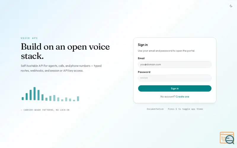 Screenshot of Voice API