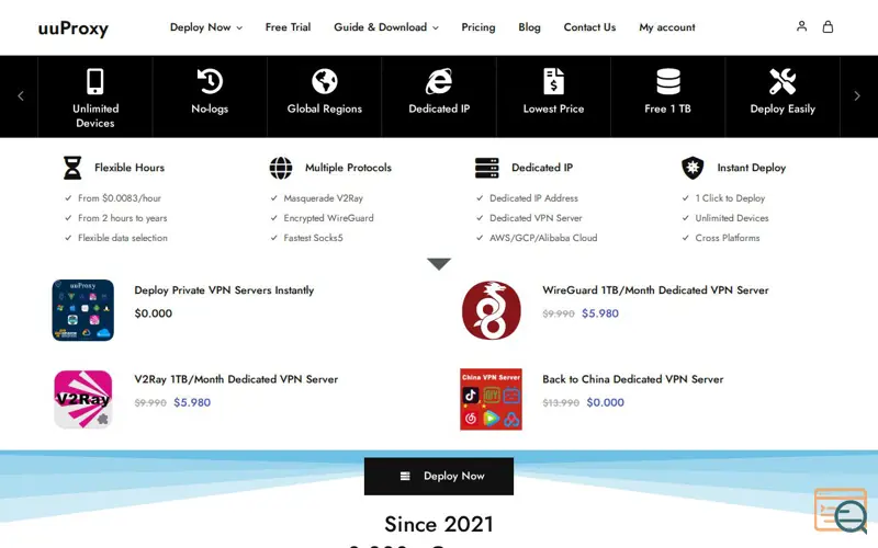 Screenshot of uuProxy