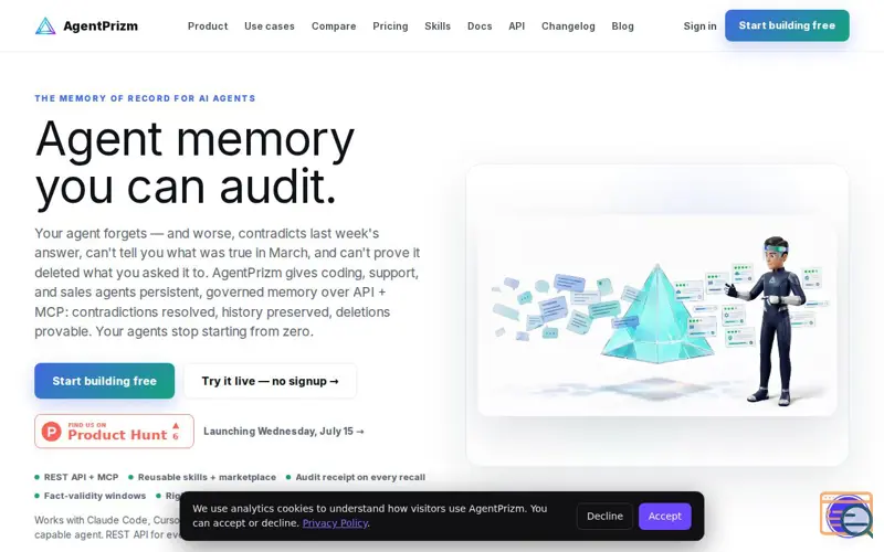 Screenshot of AgentPrizm