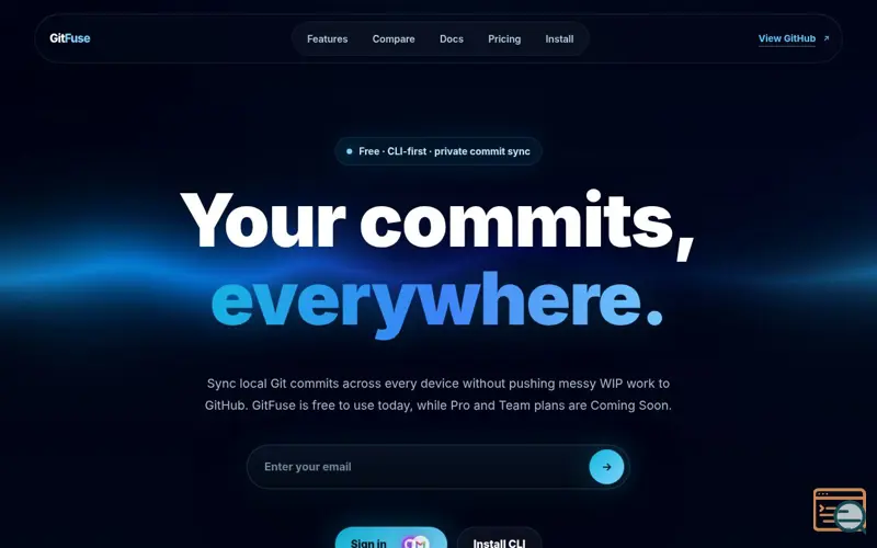 Screenshot of GitFuse — Your commits, everywhere