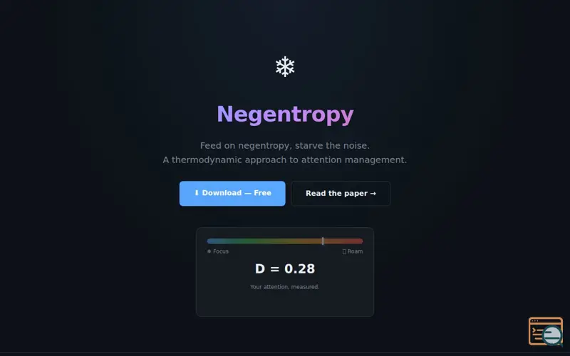 Screenshot of Negentropy v1.0