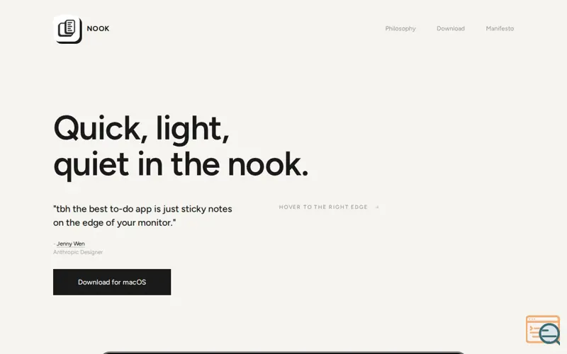 Screenshot of Nook