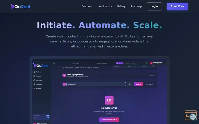 Screenshot of DuReel
