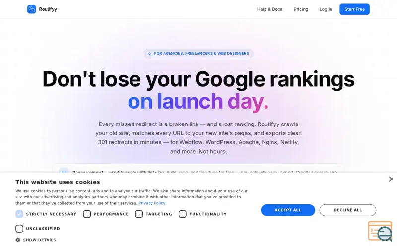 Screenshot of Routifyy