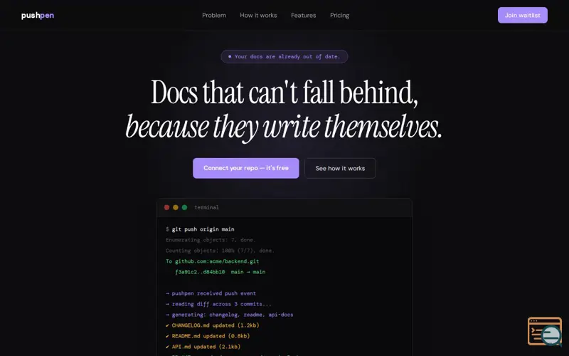 Screenshot of Pushpen