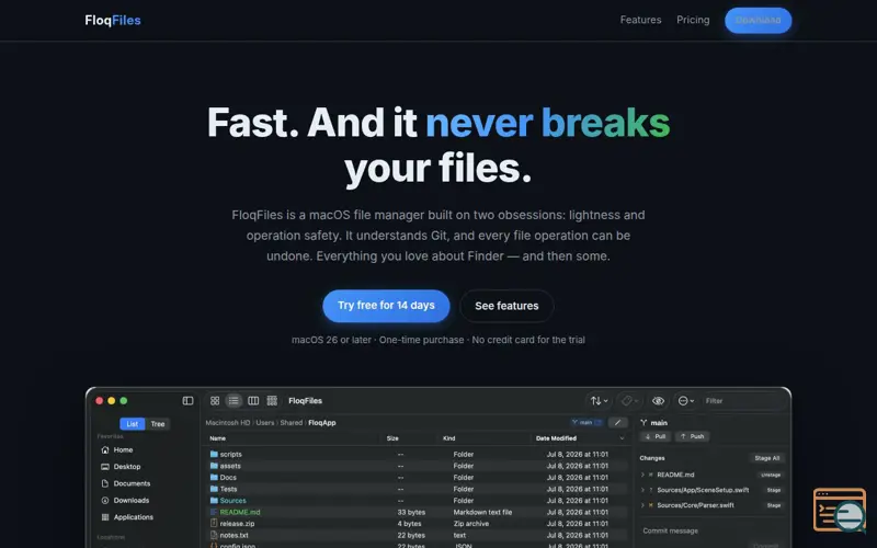 Screenshot of FloqFiles 