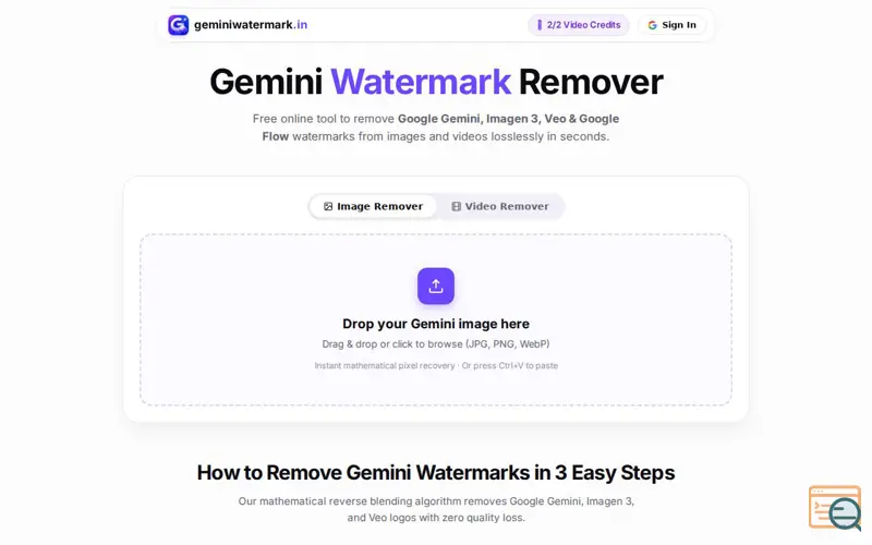 Screenshot of Gemini Watermark Remover – Remove AI Watermarks Free