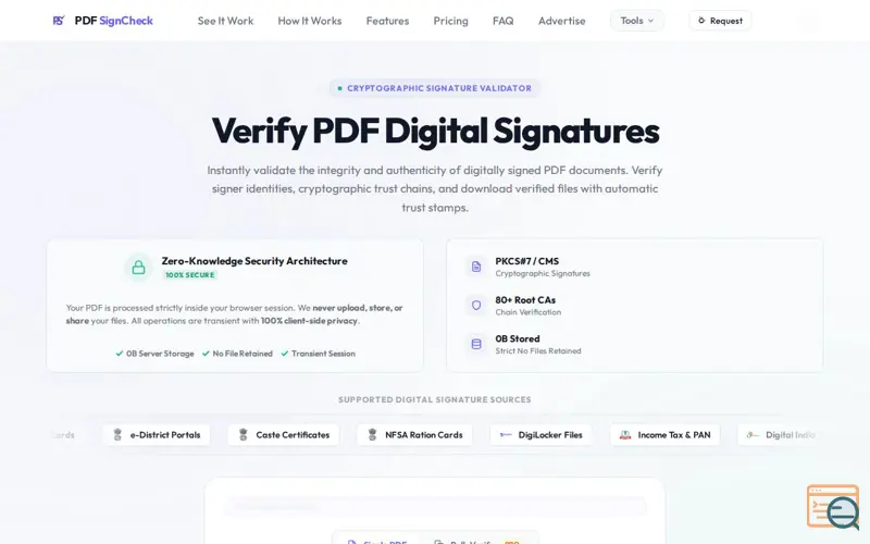 Screenshot of PDF SignCheck