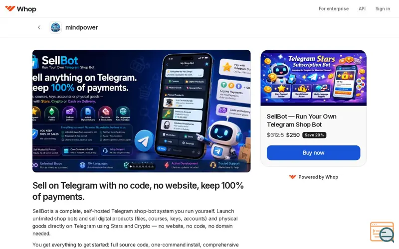 Screenshot of Whop