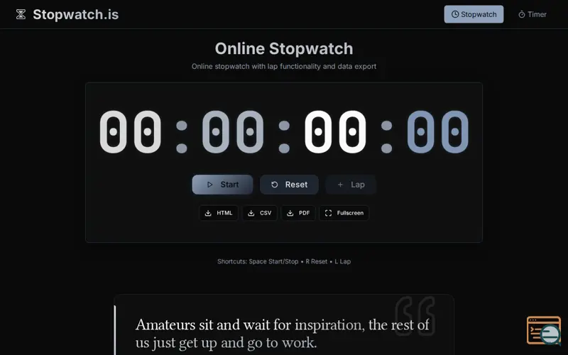 Screenshot of Stopwatch.is