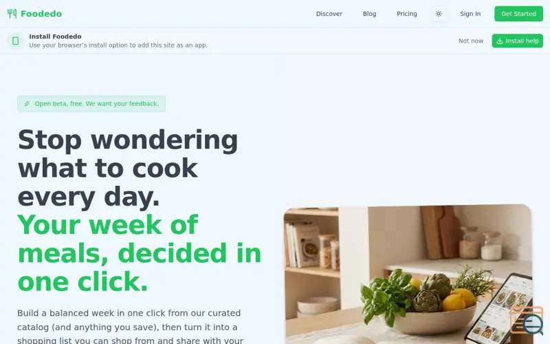 Screenshot of Foodedo