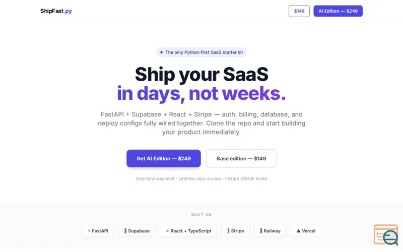 Screenshot of ShipFast.py