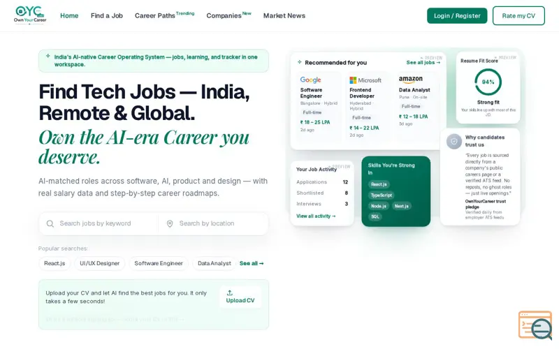 Screenshot of OwnYourCareer by OYC Labs 