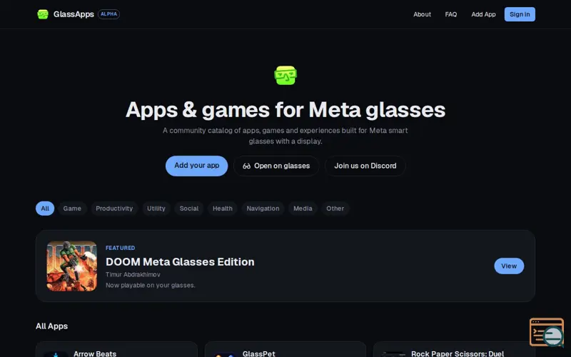 Screenshot of Glass Apps