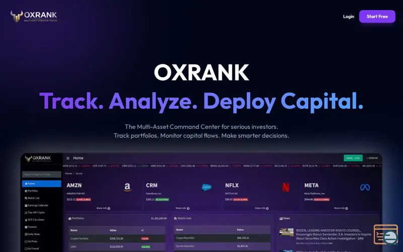 Screenshot of OXRANK
