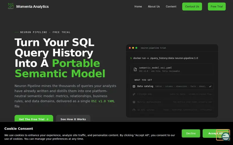 Screenshot of Momenta Analytics