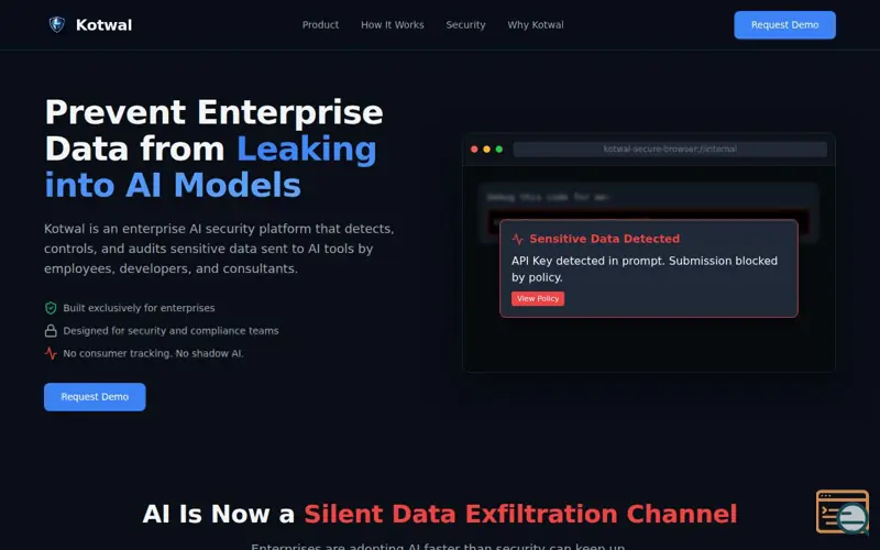 Screenshot of Kotwal - AI Governance for Enterprises