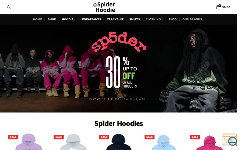 Screenshot of Spider Official Website
