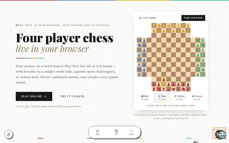 Screenshot of 4PlayerChess+