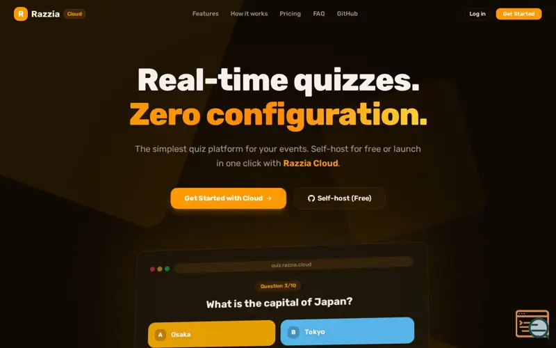Screenshot of Razzia Cloud — Quiz Platform for Events
