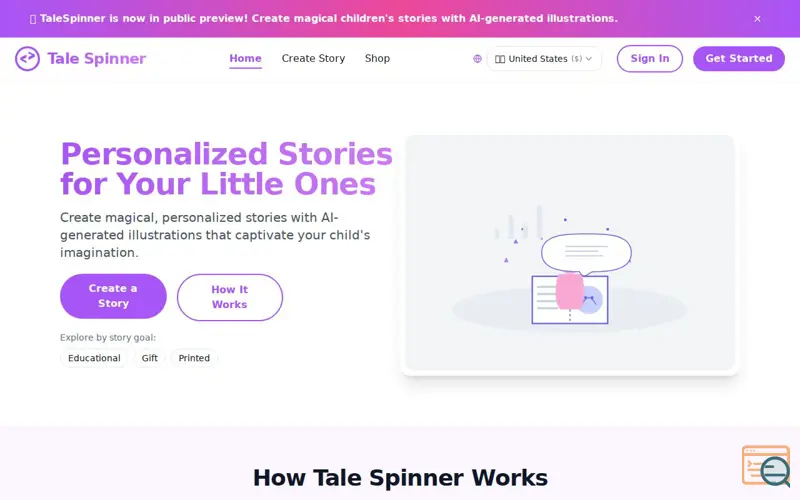 Screenshot of Tale Spinner