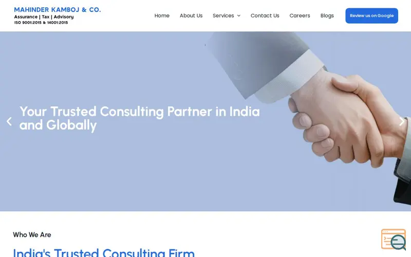 Screenshot of Mahinder Kamboj & Co., a launch using Breeze