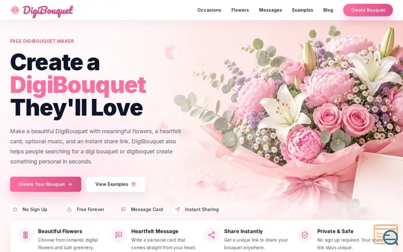 Screenshot of DigiBouquet Maker