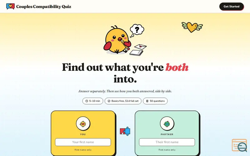 Screenshot of Couples Compatibility Quiz