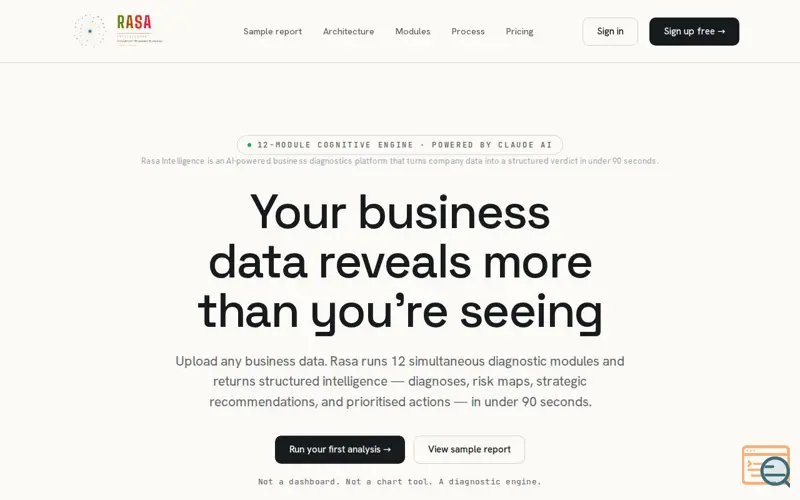 Screenshot of Rasa Intelligence 