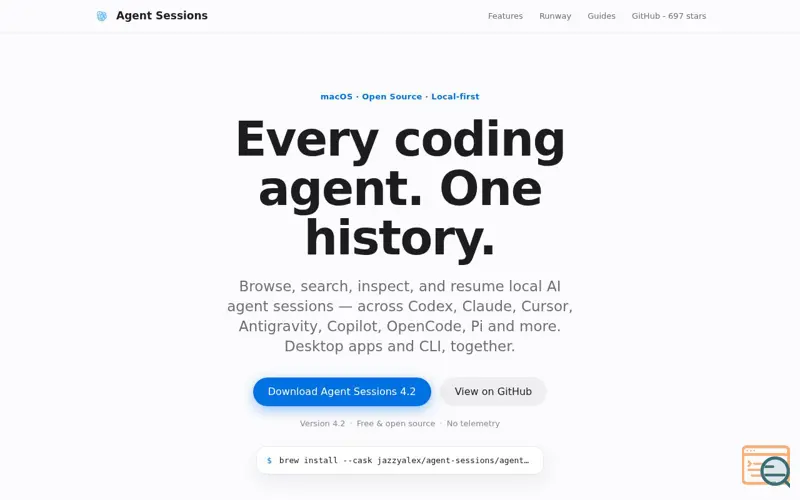 Screenshot of Agent Sessions