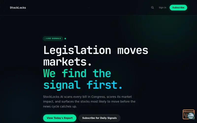 Screenshot of StockLocks