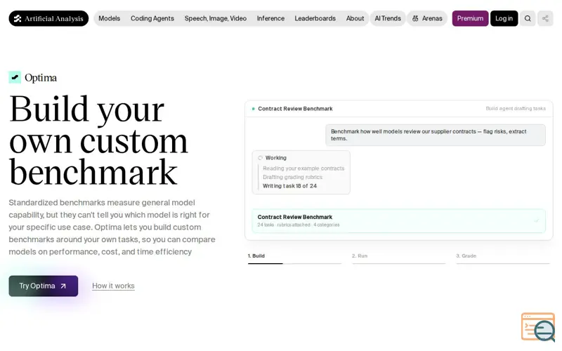 Screenshot of Artificialanalysis