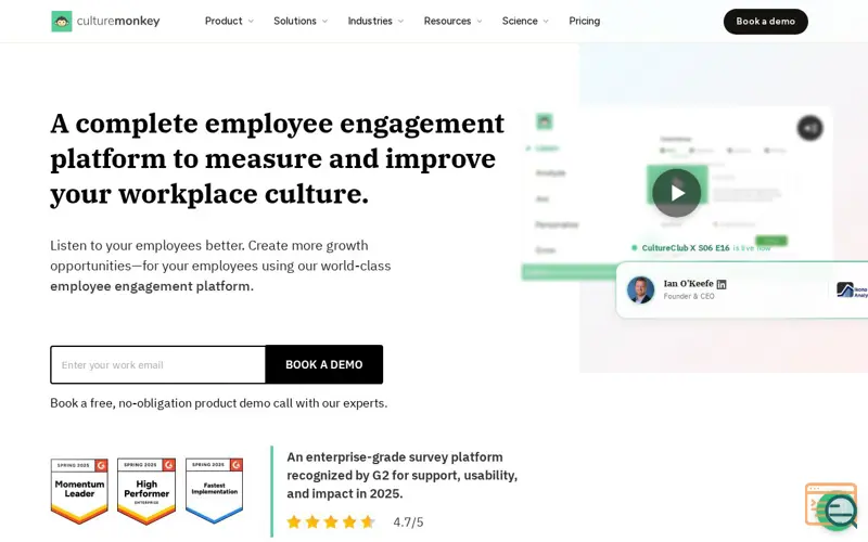 Screenshot of CultureMonkey