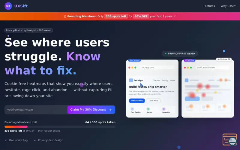 Screenshot of UxSift 
