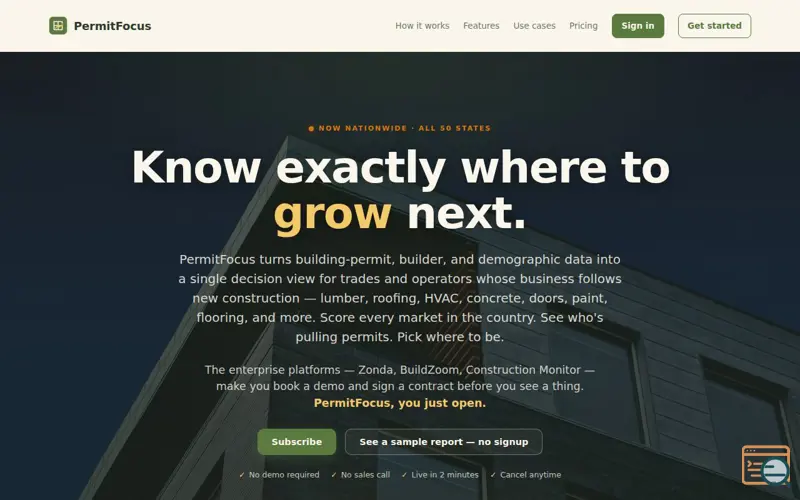 Screenshot of PermitFocus