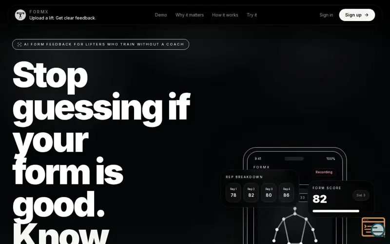 Screenshot of FormX