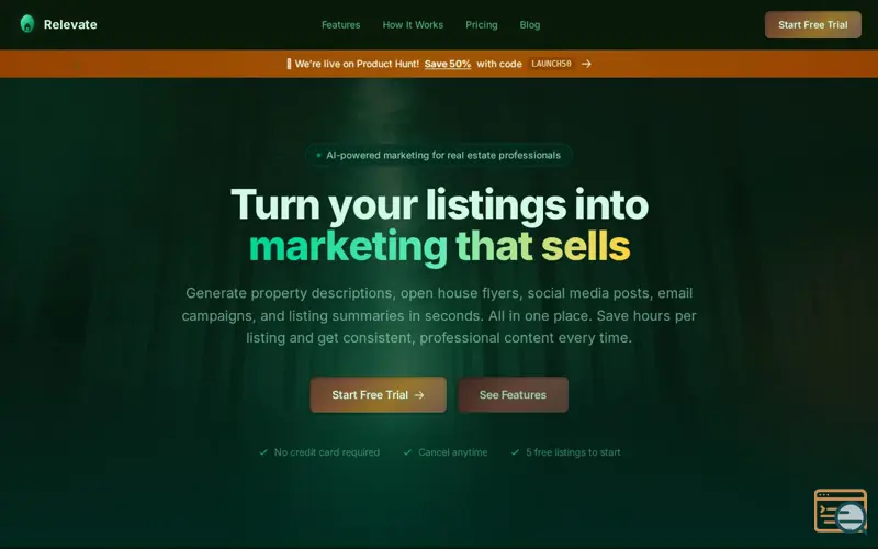 Screenshot of Relevate