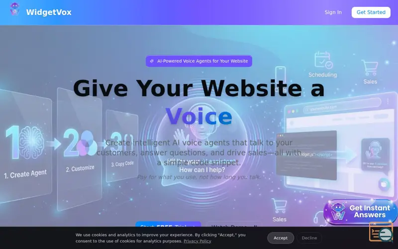 Screenshot of WidgetVox