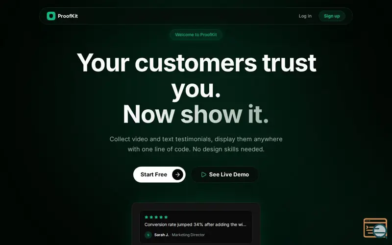 Screenshot of ProofKit
