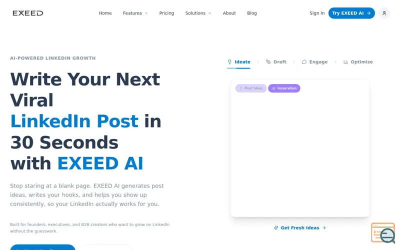 Screenshot of EXEED AI