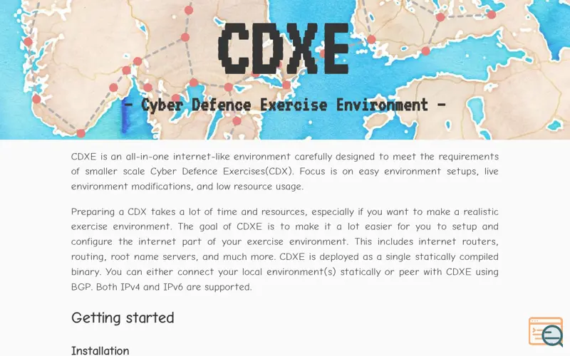 Screenshot of CDXE