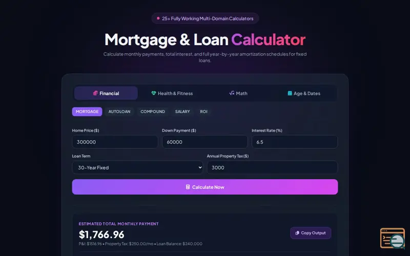 Screenshot of FastFinance Multi-Tool Suite